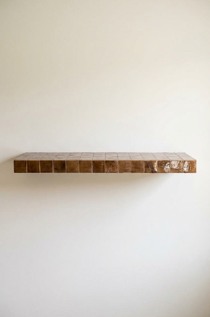 Zellige Floating Shelf, Handmade Moroccan Tile Wall Shelf , Custom Length