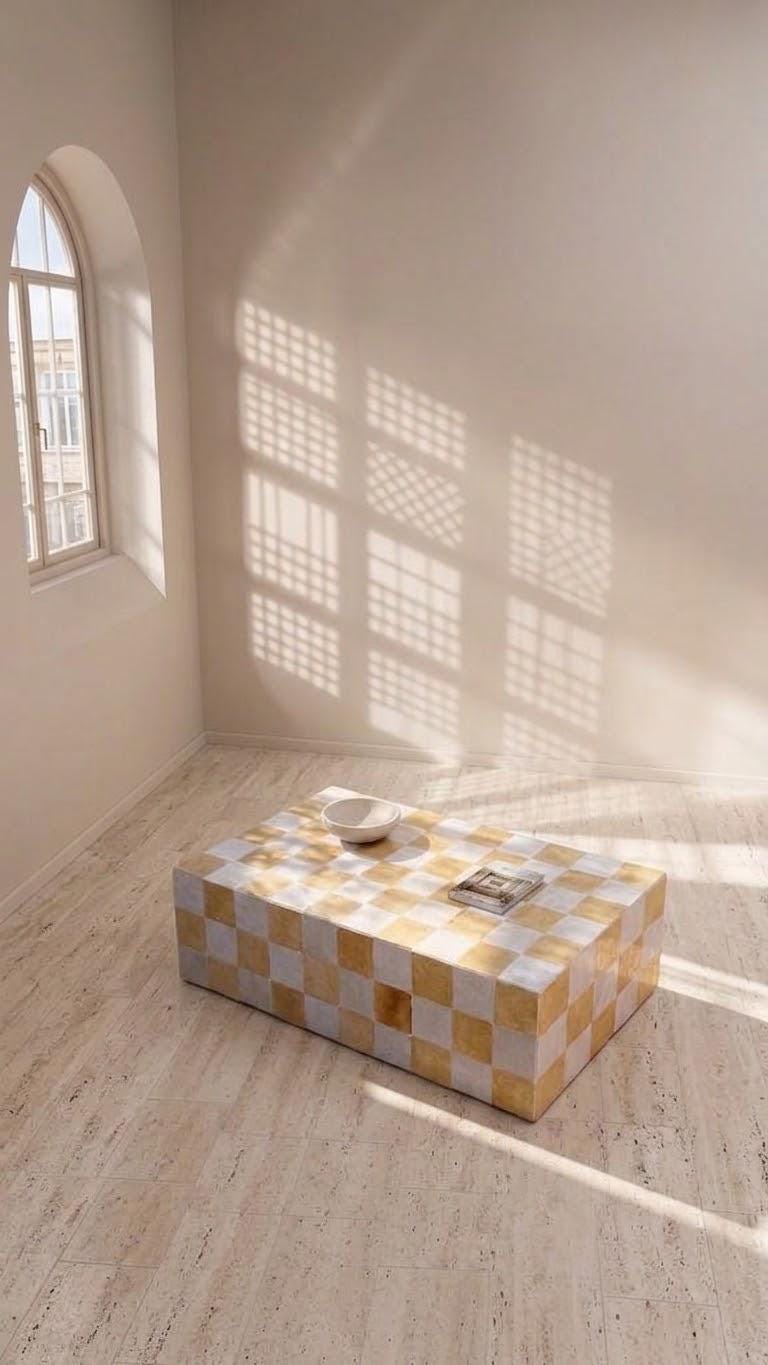 Moroccan Mosaic Tile Table | Handmade Zellige Coffee Table | Unique Rectangular Statement Piece