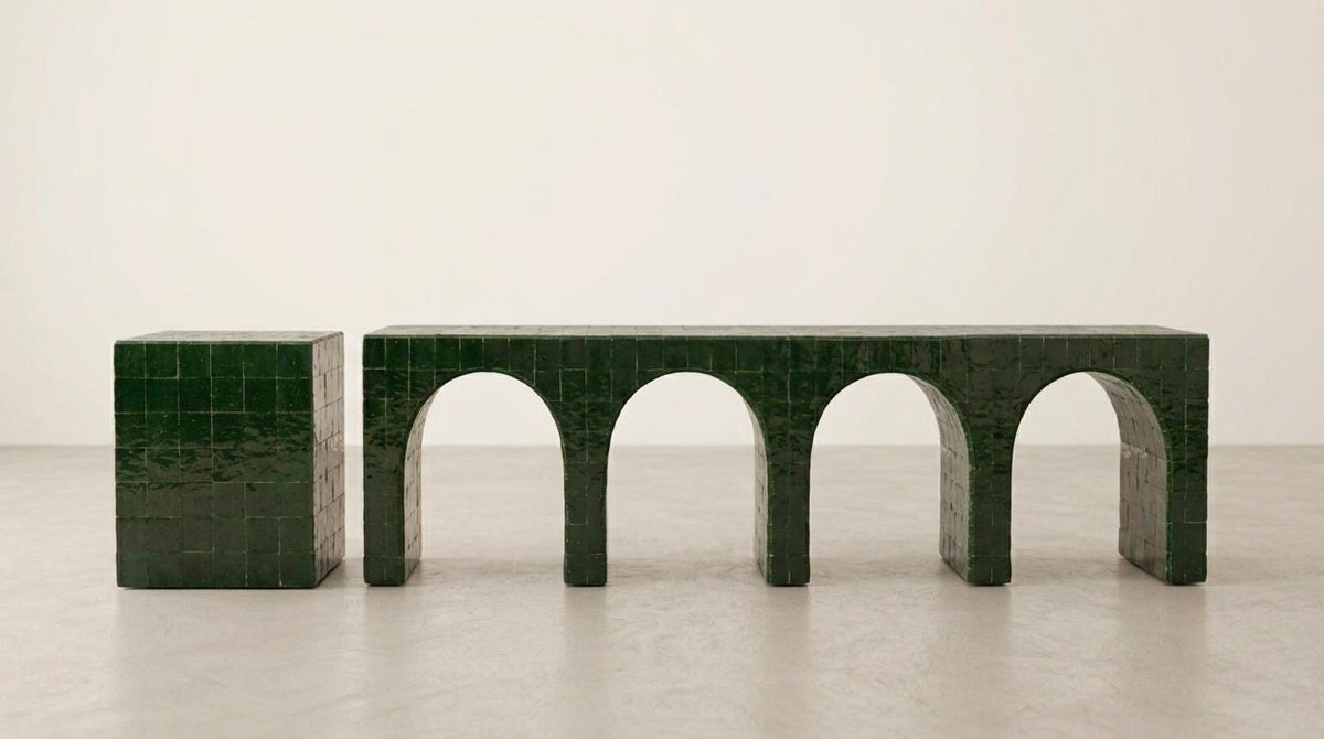 Multi-Use Zellige Console Table | TV Stand, Entryway & Bedroom Console | Handmade Moroccan Mosaic
