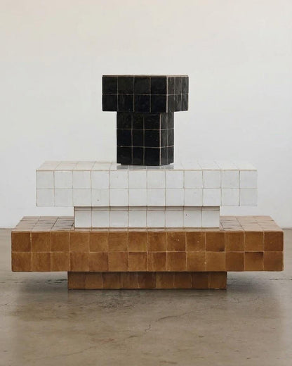Rectangular Zellige Coffee Table | Traditional Moroccan Tile Craftsmanship | Handmade Mosaic Heritage Piece