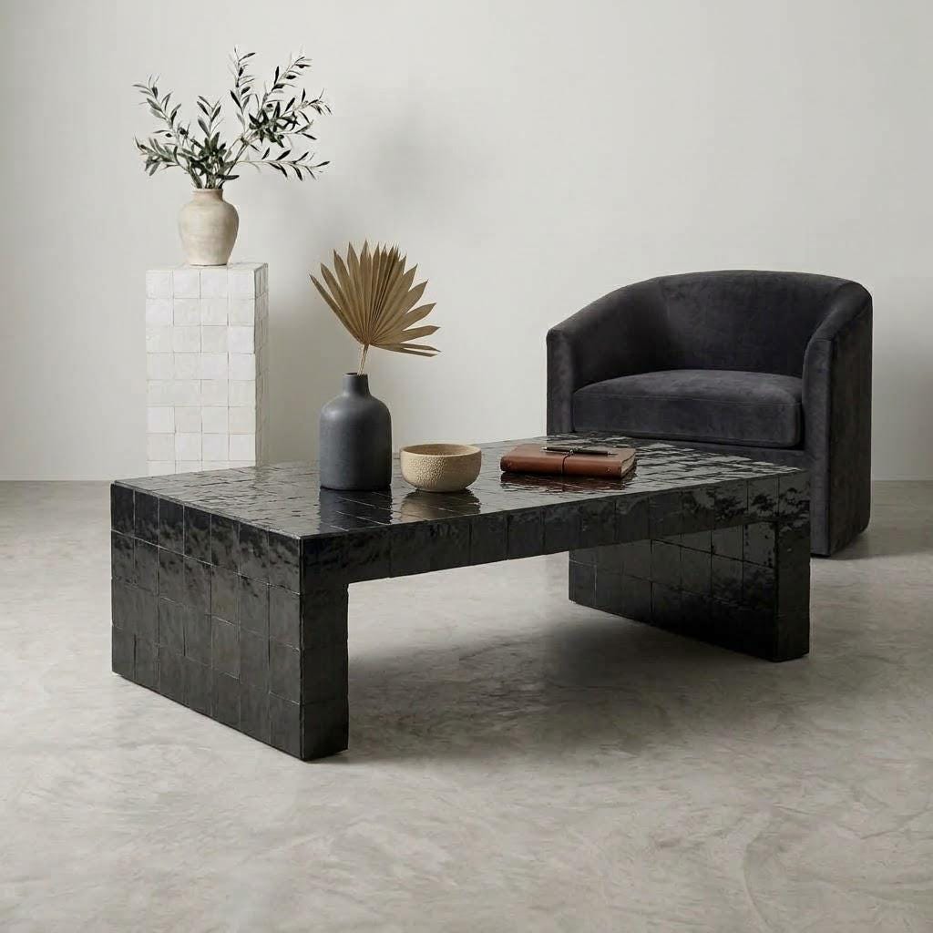 A Table That Tells Your Story | Handmade Zellige Coffee Table Rectangular | Moroccan Mosaic Art