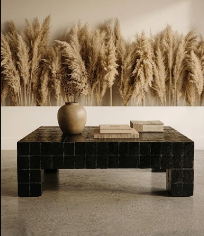 Handcrafted Moroccan Zellige Coffee Table –  Clay Tile, Customizable Size