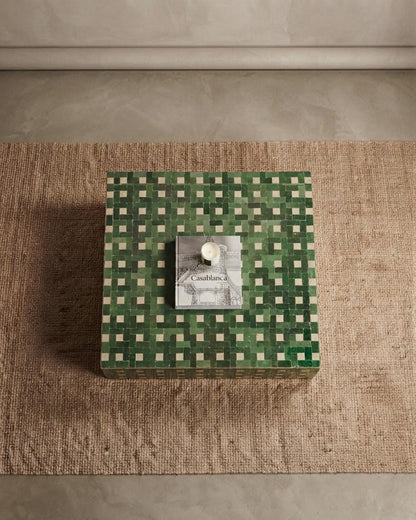 Square Zellige Coffee Table | Handmade Moroccan Mosaic Tile Table | Custom Size Fully Tiled Terracotta Table
