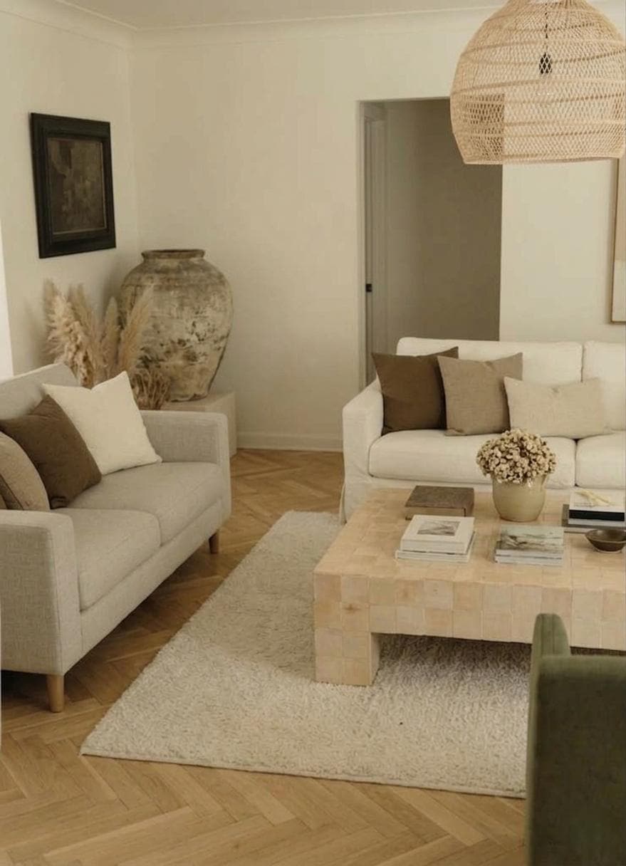 Handcrafted Moroccan Zellige Coffee Table – Beige Clay Tile, Customizable Size