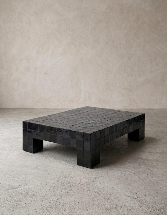 Moroccan Zellige Coffee Table | Mosaic Tile Art | Boho Chic Living Room Centerpiece