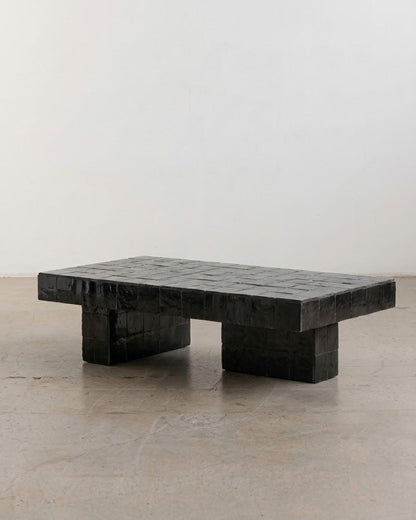 Handmade Moroccan Zellige Coffee Table | Seamless Tile Plinth, Custom Sizing