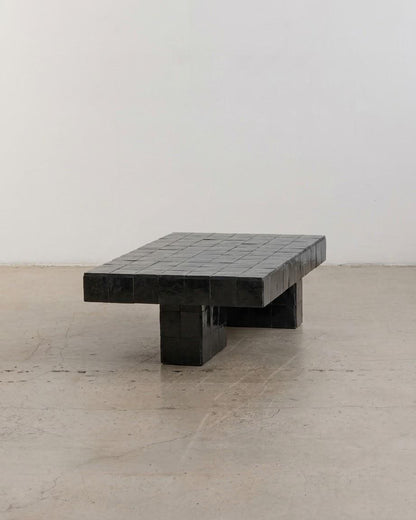 Handmade Moroccan Zellige Coffee Table | Seamless Tile Plinth, Custom Sizing