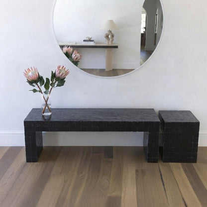 Zellige Mosaic Console Table | Handmade Tile Entryway Bench, TV Console, Living Room Accent | Custom Colors