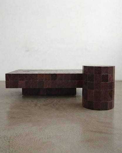 Rectangular Zellige Coffee Table | Southwestern Moroccan Tile Table | Terracotta & Geometric Design