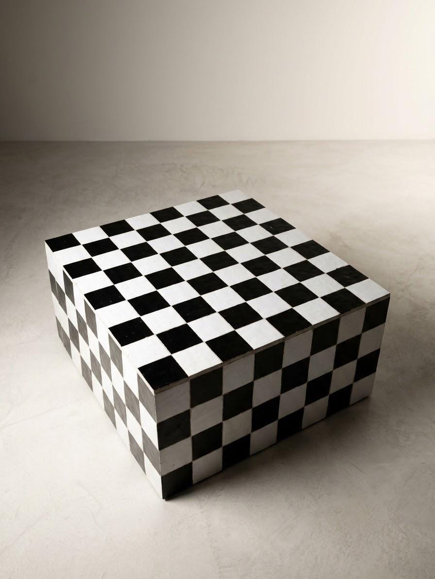 Rectangular Zellige Coffee Table | Handmade Moroccan Mosaic Tile Table | Custom Size Fully Tiled Terracotta Table
