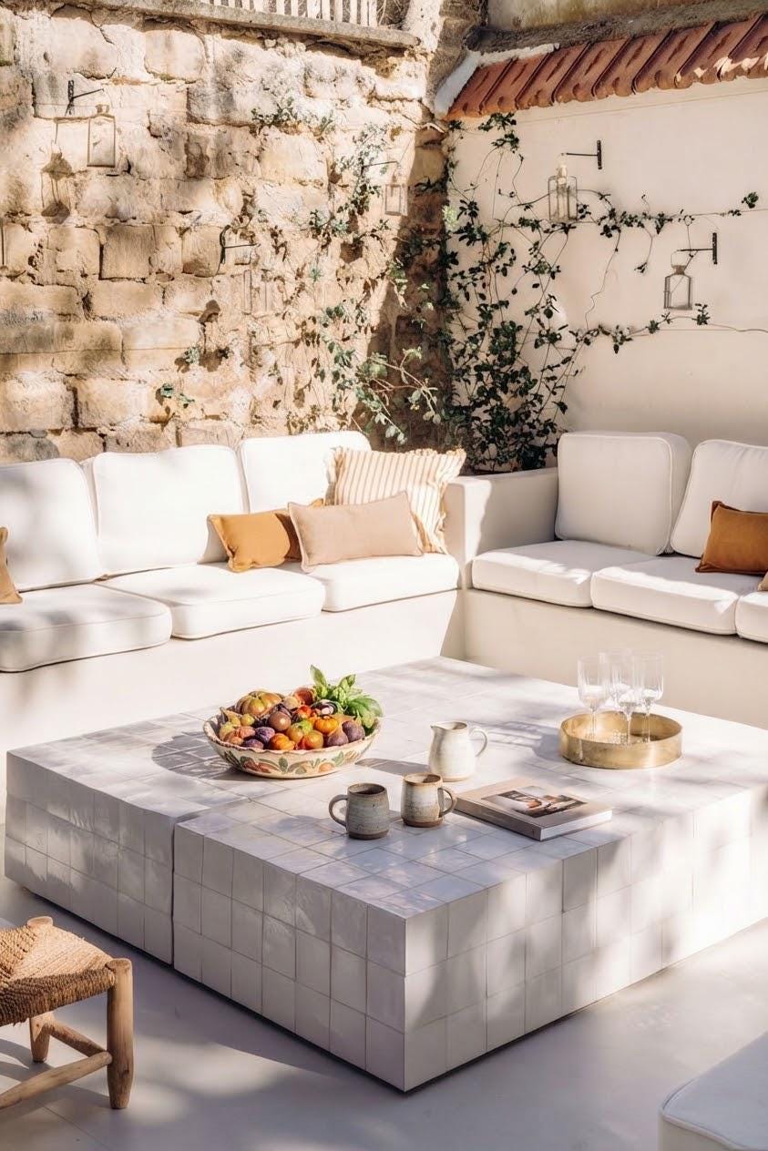 Exclusive Zellige Coffee Table | Artisan Handmade Moroccan Mosaic | Rectangular Fully Tiled Design
