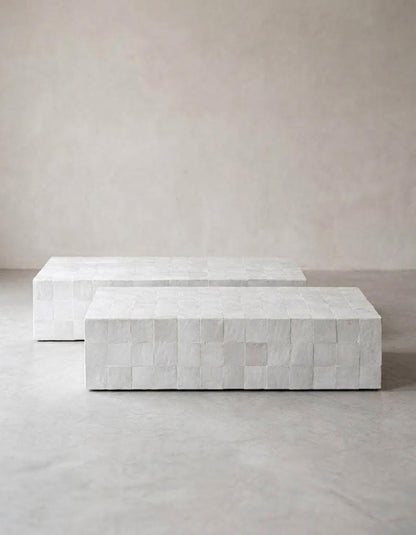 Zellige Mosaic Square Coffee Table | Moroccan Artisan Handmade | One-of-a-Kind Statement Piece