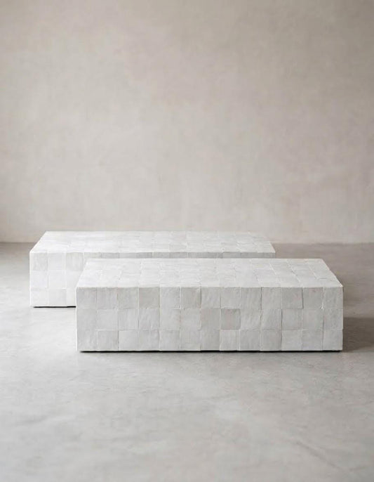 Zellige Mosaic Square Coffee Table | Moroccan Artisan Handmade | One-of-a-Kind Statement Piece