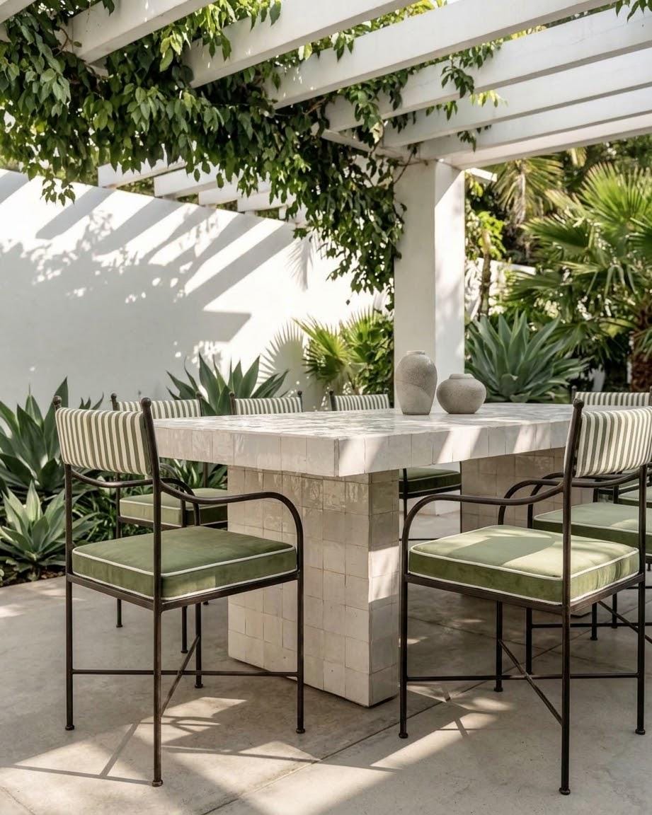 Rectangular Zellige Dining Table | Fully Tiled Handmade Moroccan Mosaic | Custom Size & Color