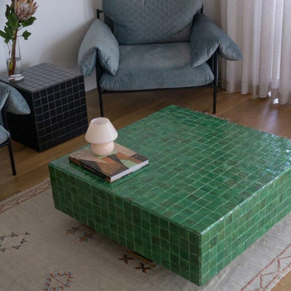 Imagine This In Your Living Room | Handmade Zellige Mosaic Coffee Table | Moroccan Artisan Statement Piece