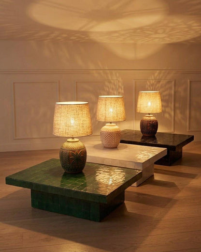 Rectangular Zellige Coffee Table | Large Living Room Mosaic Table | Handmade Moroccan Tile Centerpiece
