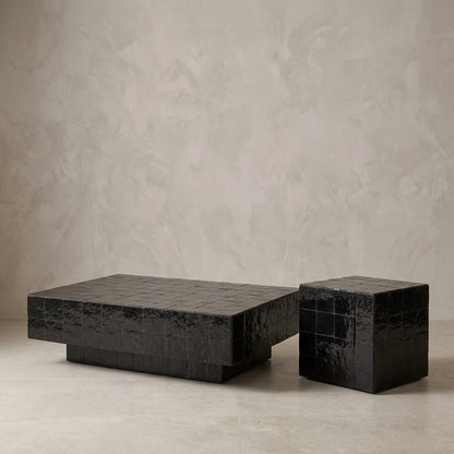 Rectangular Moroccan Zellige Coffee Table | Fully Tiled Mosaic Design | Handmade Statement Piece
