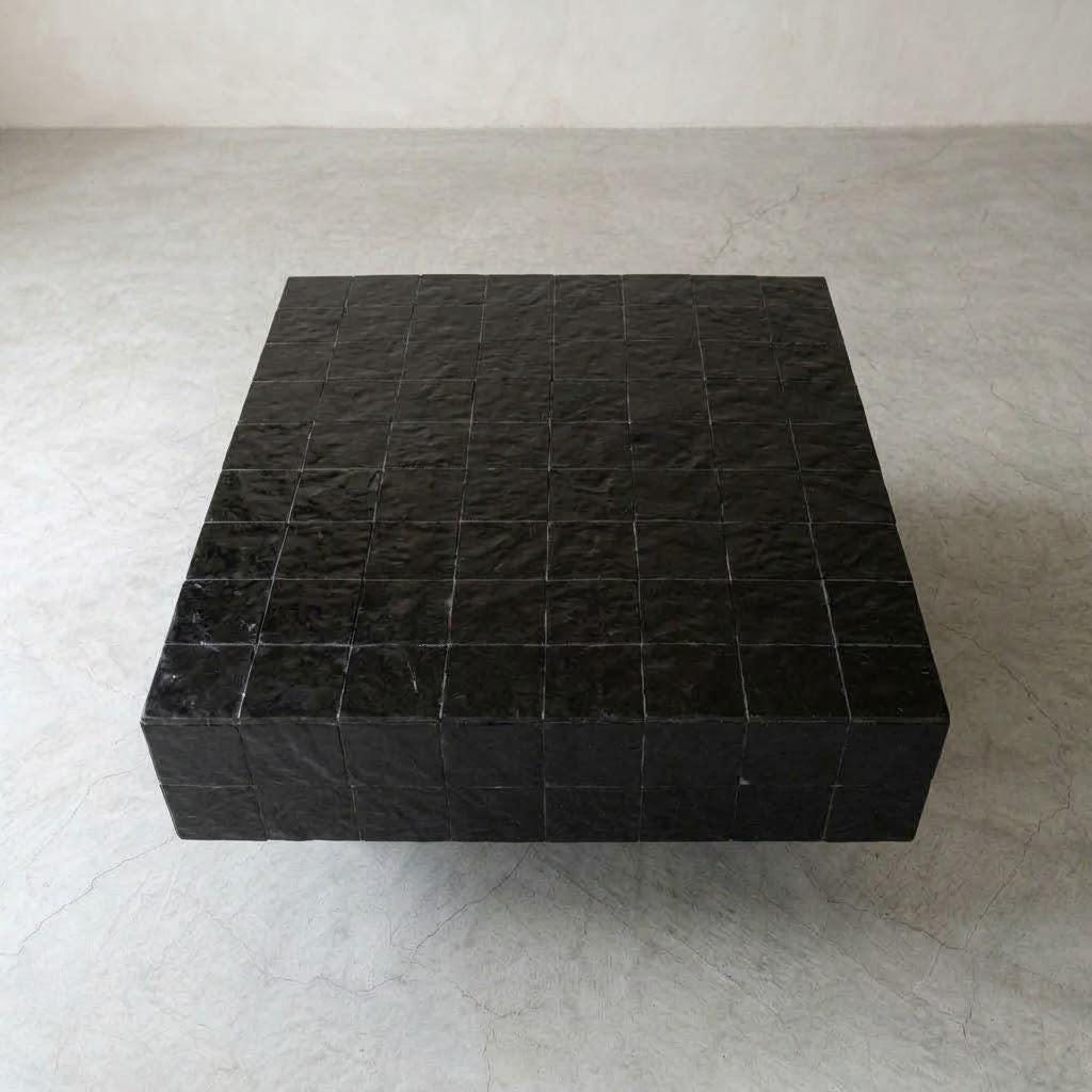 Handcrafted Zellige Coffee Table | Moroccan Mosaic Tile Art | Square Statement Piece | Home Decor Goals