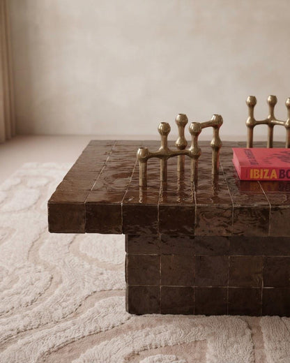 Luxury Moroccan Coffee Table | Fully Tiled Zellige Mosaic | Statement Centerpiece for Living Room