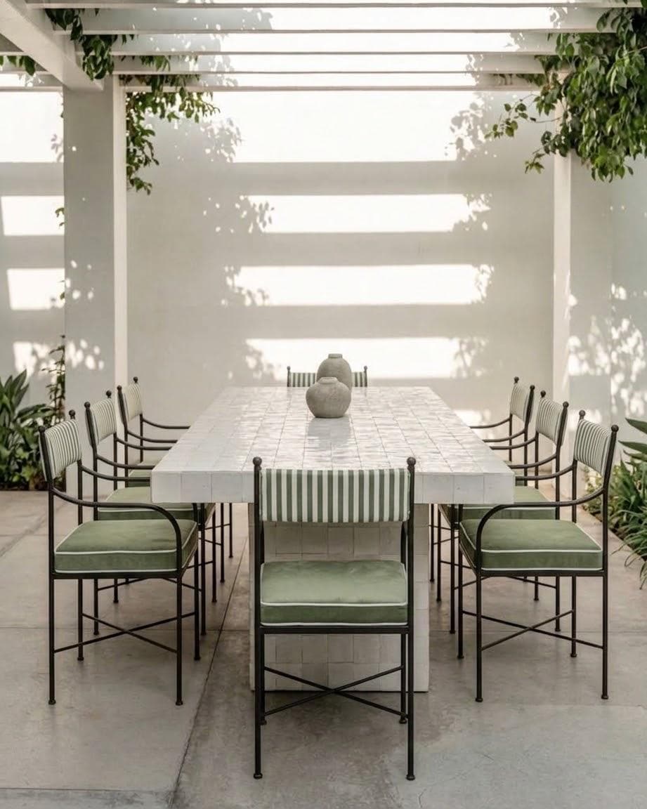Rectangular Zellige Dining Table | Fully Tiled Handmade Moroccan Mosaic | Custom Size & Color