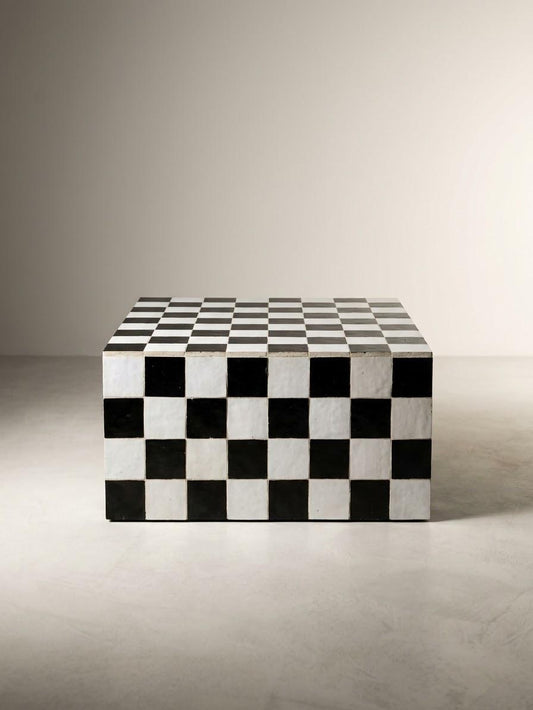 Rectangular Zellige Coffee Table | Handmade Moroccan Mosaic Tile Table | Custom Size Fully Tiled Terracotta Table