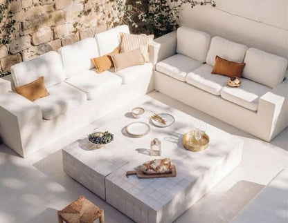 Exclusive Zellige Coffee Table | Artisan Handmade Moroccan Mosaic | Rectangular Fully Tiled Design