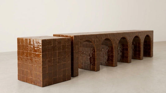 Multi-Use Zellige Console Table | TV Stand, Entryway & Bedroom Console | Handmade Moroccan Mosaic
