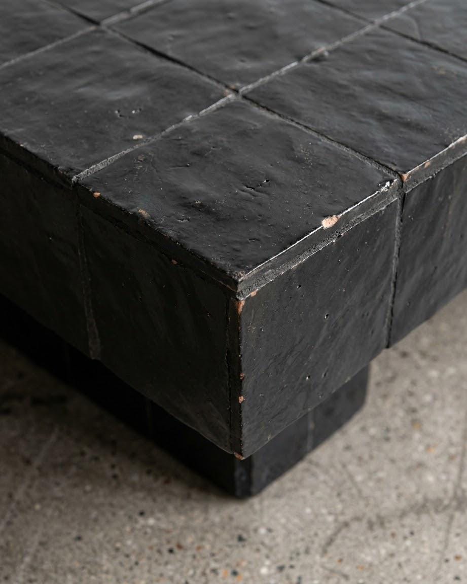 Handmade Moroccan Zellige Coffee Table | Seamless Tile Plinth, Custom Sizing