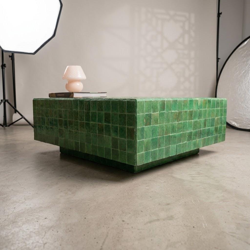 Imagine This In Your Living Room | Handmade Zellige Mosaic Coffee Table | Moroccan Artisan Statement Piece