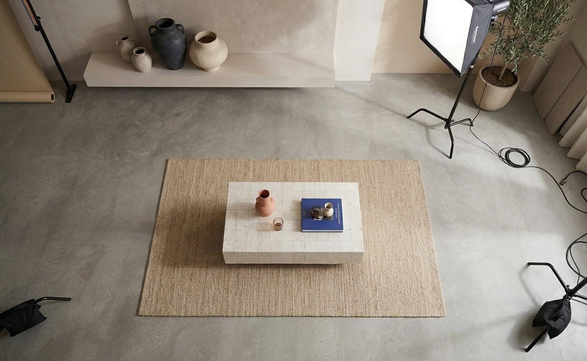 Envision This In Your Home | Rectangular Zellige Coffee Table | Mosaic Tile Top & Wooden Base | Moroccan Craft