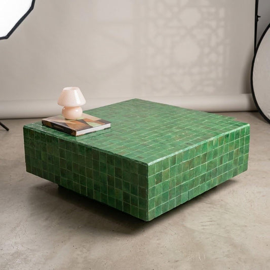 Imagine This In Your Living Room | Handmade Zellige Mosaic Coffee Table | Moroccan Artisan Statement Piece