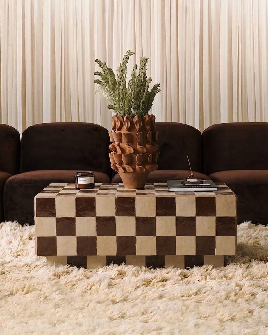 Handmade Zellige Coffee Table | Moroccan Mosaic Tile Art | Boho Home Decor Statement