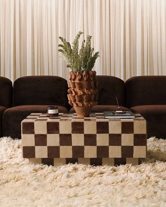 Handmade Zellige Coffee Table | Moroccan Mosaic Tile Art | Boho Home Decor Statement