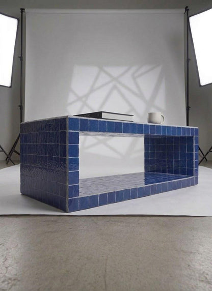 Handmade Zellige Coffee Table | Moroccan Mosaic Tile Art | Boho Home Decor Statement