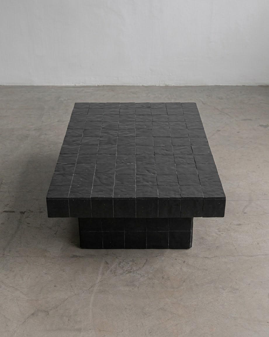 Handmade Moroccan Zellige Coffee Table | Seamless Tile Plinth, Custom Sizing