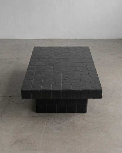 Handmade Moroccan Zellige Coffee Table | Seamless Tile Plinth, Custom Sizing