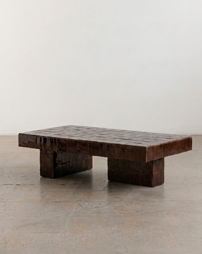 Handmade Moroccan Zellige Coffee Table | Seamless Tile Plinth, Custom Sizing