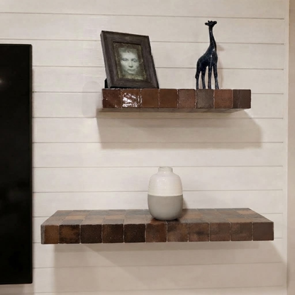 Handmade Zellige Floating Shelf, Moroccan Tile Wall Ledge, Made to Order