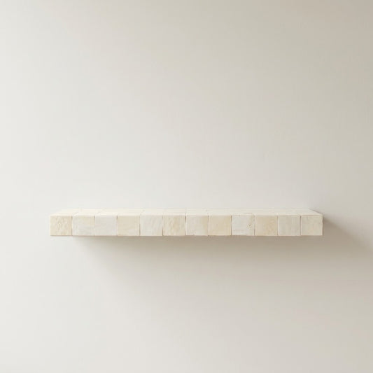 Zellige Floating Shelf, Handmade Moroccan Tile Wall Shelf with Hidden Bracket